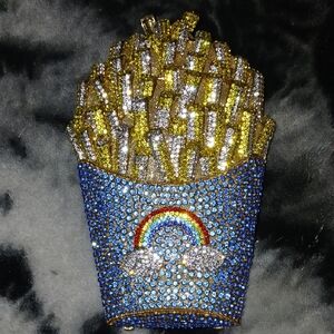 Crystal Embellished French Fry Clutch